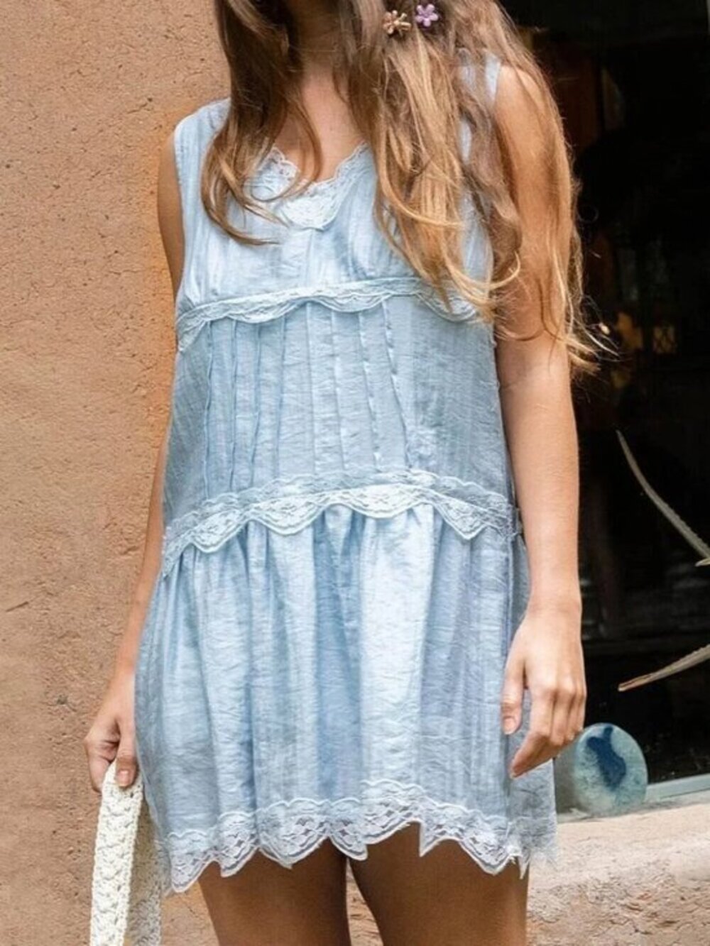 NWT Boho lace-insert dress